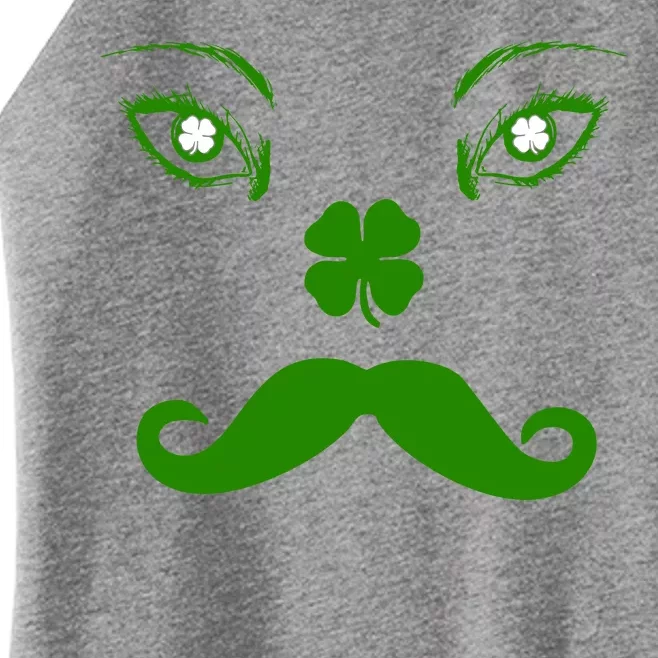 Smiling Irish Eyes Cloverleaf Mustache Women’s Perfect Tri Rocker Tank