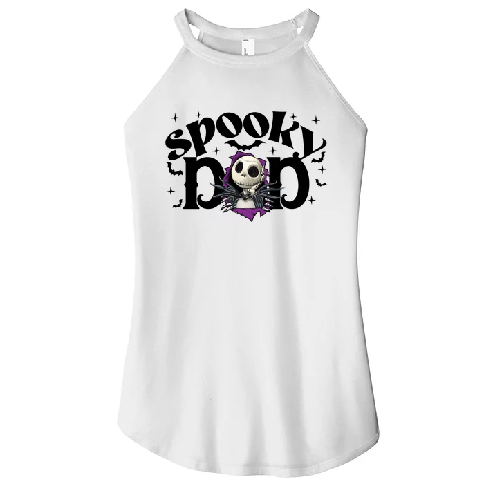 Spooky Mom Jack Skellington Nightmare Halloween Matching Family Spooky Women’s Perfect Tri Rocker Tank