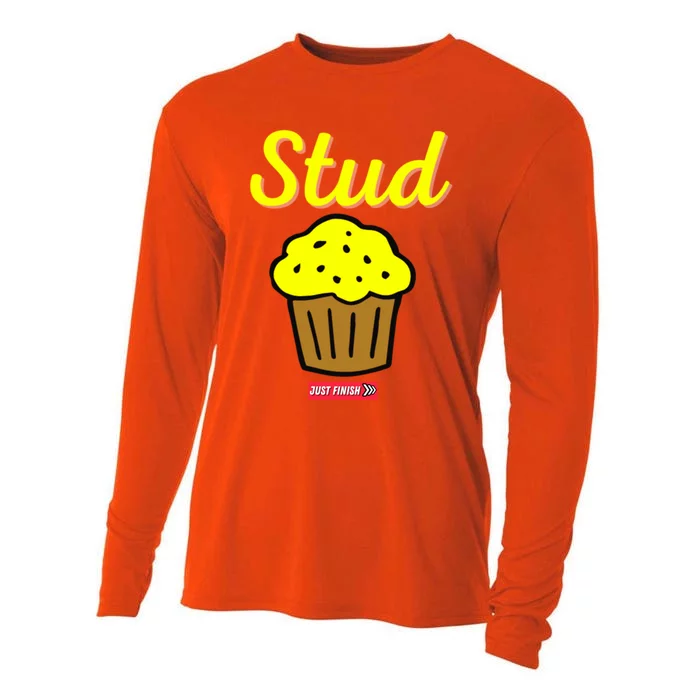 Stud Muffin Just Finish Funny Workout Exercise Motivation Gift Cooling Performance Long Sleeve Crew