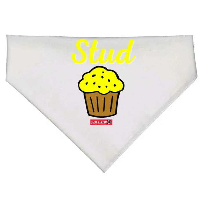 Stud Muffin Just Finish Funny Workout Exercise Motivation Gift USA-Made Doggie Bandana