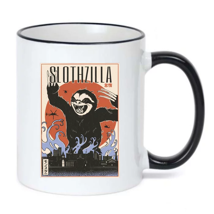 Sloth Monster Japanese Poster Black Color Changing Mug