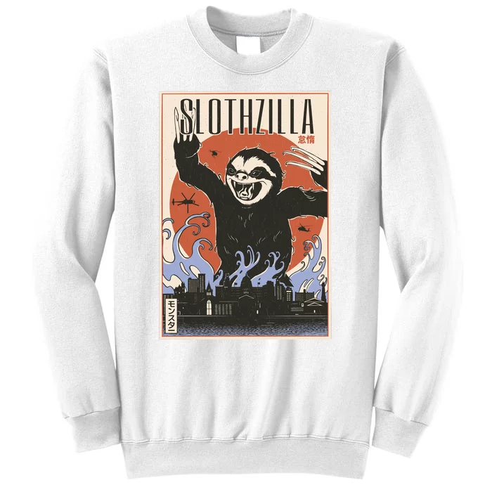 Sloth Monster Japanese Poster Sweatshirt