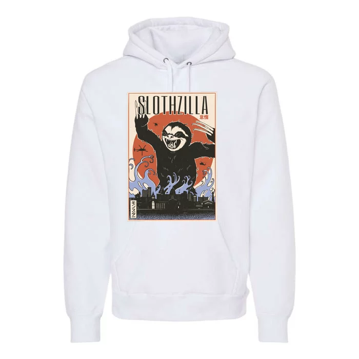 Sloth Monster Japanese Poster Premium Hoodie