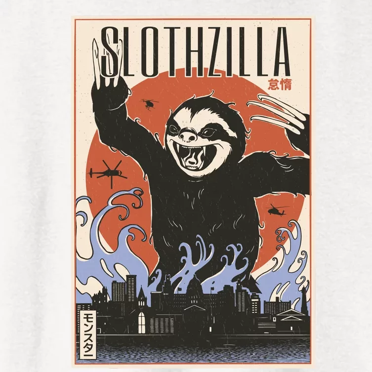 Sloth Monster Japanese Poster Women's Crop Top Tee