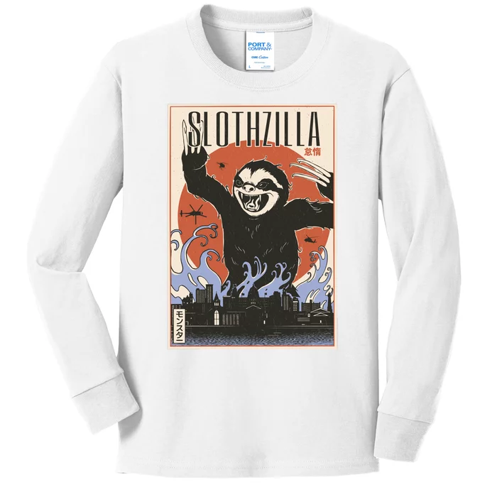 Sloth Monster Japanese Poster Kids Long Sleeve Shirt