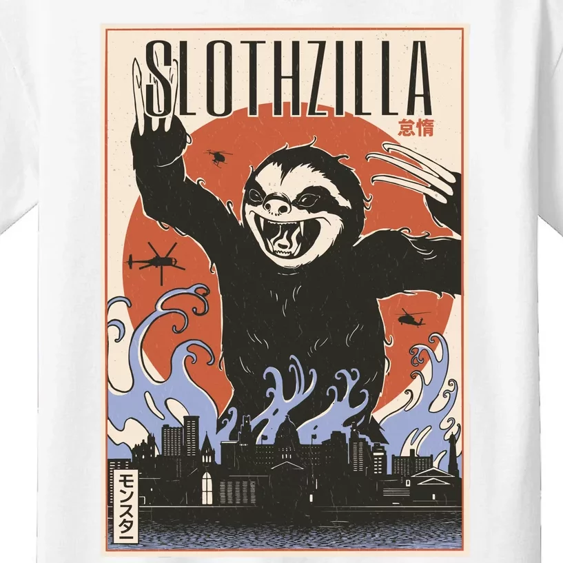 Sloth Monster Japanese Poster Kids T-Shirt