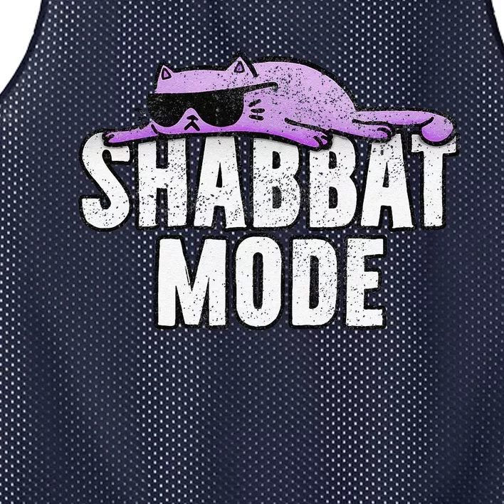 Shabbat Mode Judaism Rest Day Cat Mesh Reversible Basketball Jersey Tank