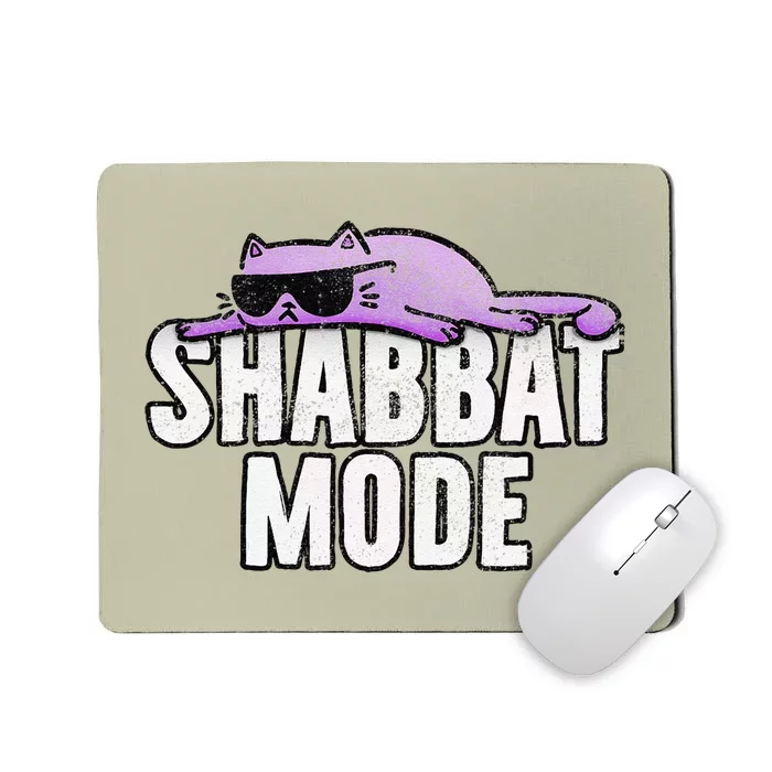 Shabbat Mode Judaism Rest Day Cat Mousepad