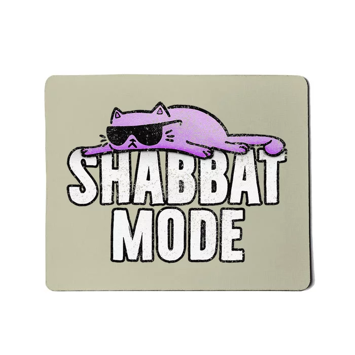 Shabbat Mode Judaism Rest Day Cat Mousepad