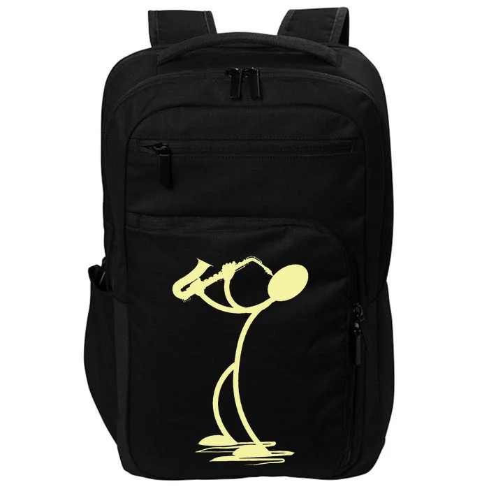 Sax Man Jazz Music Saxophone Player Cartoon Musician Impact Tech Backpack