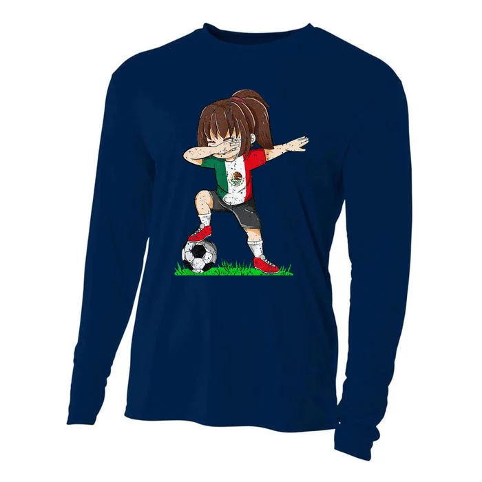 Soccer Mexico Jersey Mexican Flag Football Girl Dab Cooling Performance Long Sleeve Crew