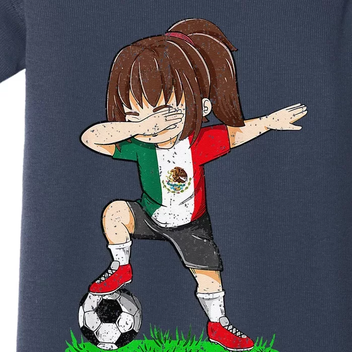 Soccer Mexico Jersey Mexican Flag Football Girl Dab Baby Bodysuit