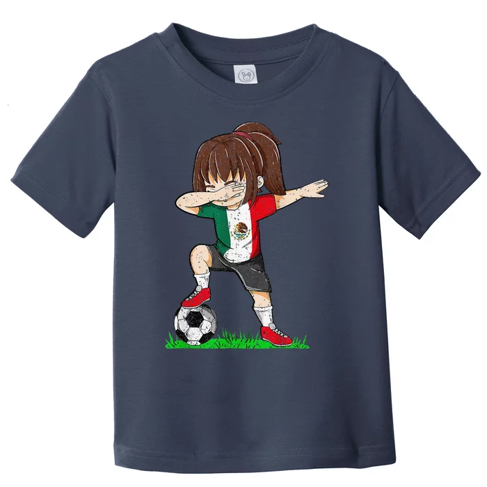 Soccer Mexico Jersey Mexican Flag Football Girl Dab Toddler T-Shirt