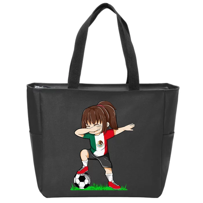 Soccer Mexico Jersey Mexican Flag Football Dab Zip Tote Bag