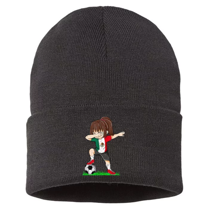 Soccer Mexico Jersey Mexican Flag Football Dab Sustainable Knit Beanie