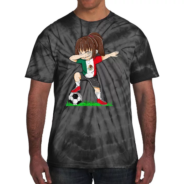 Soccer Mexico Jersey Mexican Flag Football Dab Tie-Dye T-Shirt