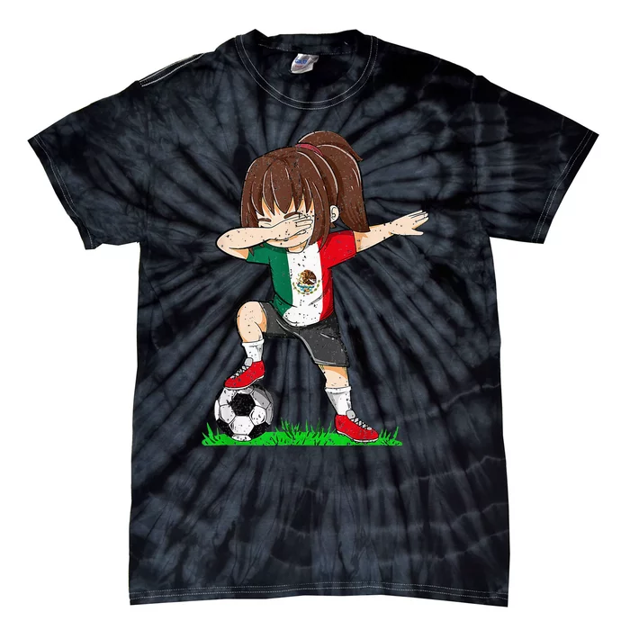 Soccer Mexico Jersey Mexican Flag Football Dab Tie-Dye T-Shirt