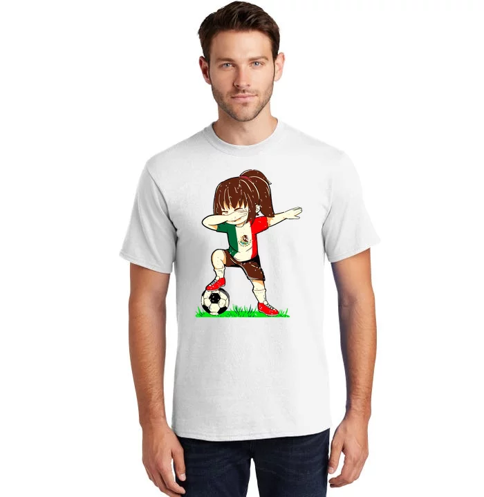 Soccer Mexico Jersey Mexican Flag Football Girl Dab Tall T-Shirt