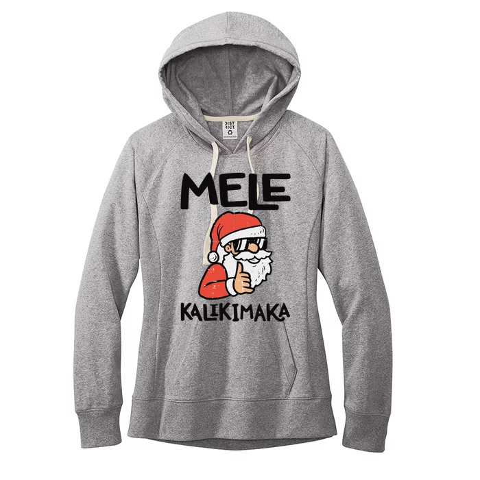 Santa Mele Kalikimaka Hawaiian Christmas Xmas Women's Fleece Hoodie