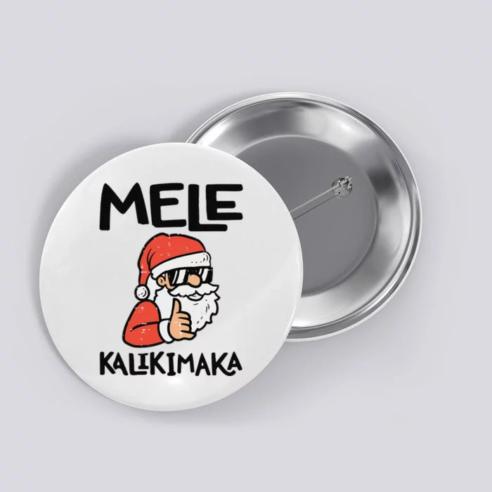 Santa Mele Kalikimaka Hawaiian Christmas Xmas Button