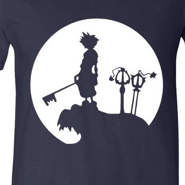 Sora Moon Kingdom Hearts V-Neck T-Shirt