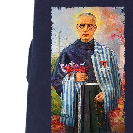 St Maximilian Kolbe Two Crowns Catholic Saint Doggie 3-End Fleece Hoodie