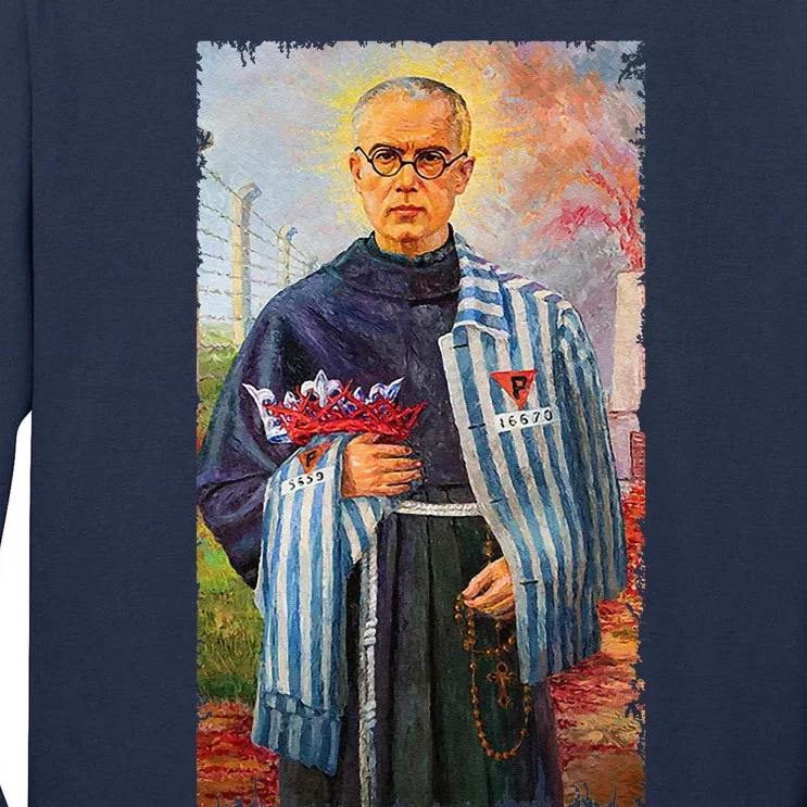 St Maximilian Kolbe Two Crowns Catholic Saint Tall Long Sleeve T-Shirt