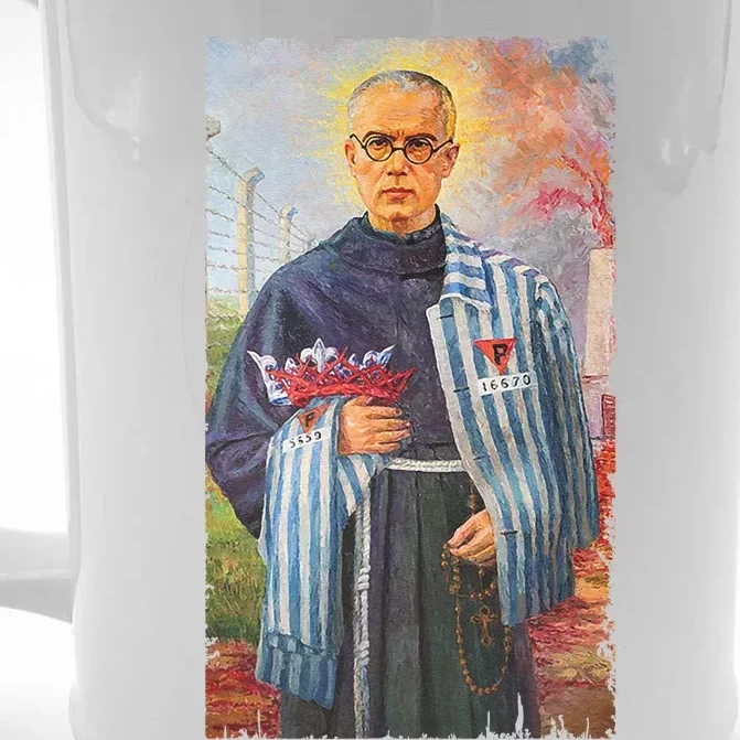 St Maximilian Kolbe Two Crowns Catholic Saint Front & Back Beer Stein