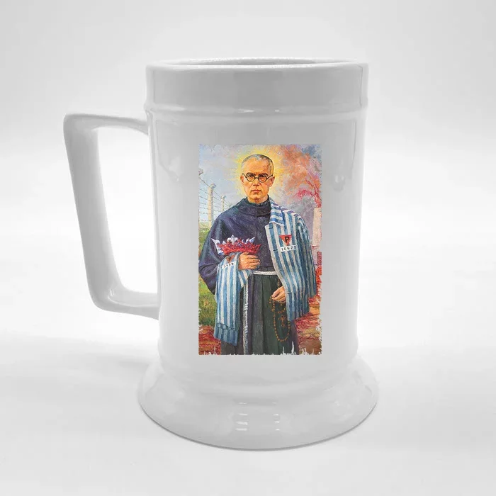 St Maximilian Kolbe Two Crowns Catholic Saint Front & Back Beer Stein