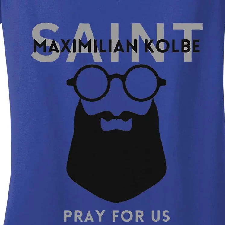 Saint Maximilian Kolbe Women's V-Neck T-Shirt