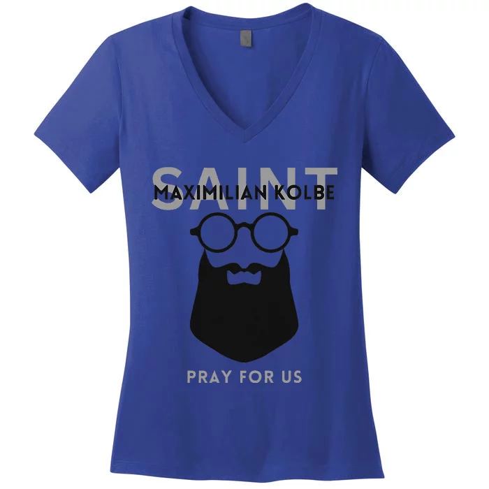 Saint Maximilian Kolbe Women's V-Neck T-Shirt