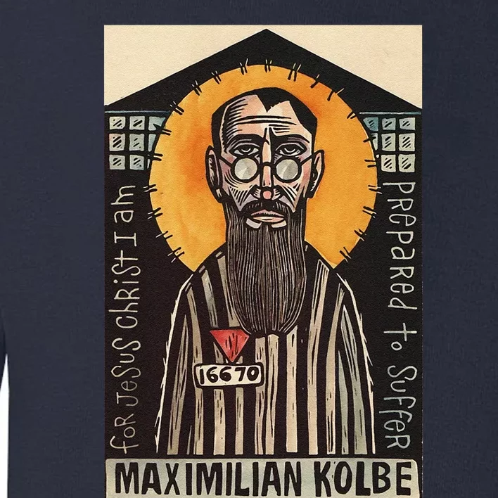 St Maximilian Kolbe Two Crowns Catholic Saint Toddler Sweatshirt