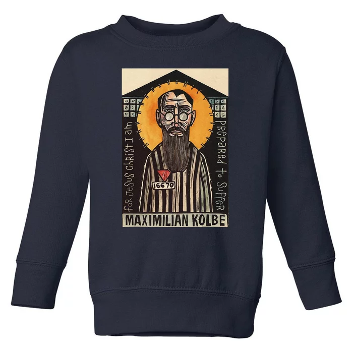 St Maximilian Kolbe Two Crowns Catholic Saint Toddler Sweatshirt