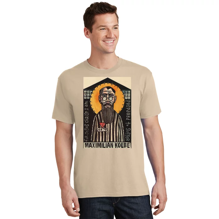 St Maximilian Kolbe Two Crowns Catholic Saint T-Shirt