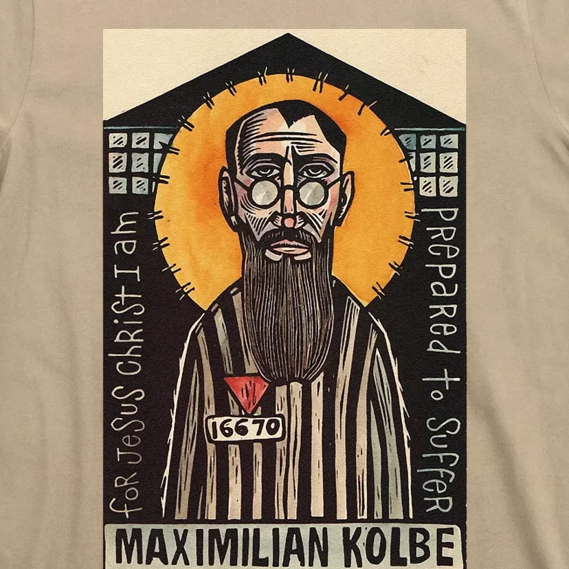 St Maximilian Kolbe Two Crowns Catholic Saint T-Shirt