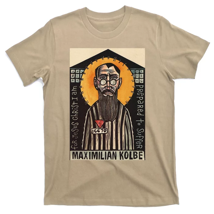 St Maximilian Kolbe Two Crowns Catholic Saint T-Shirt