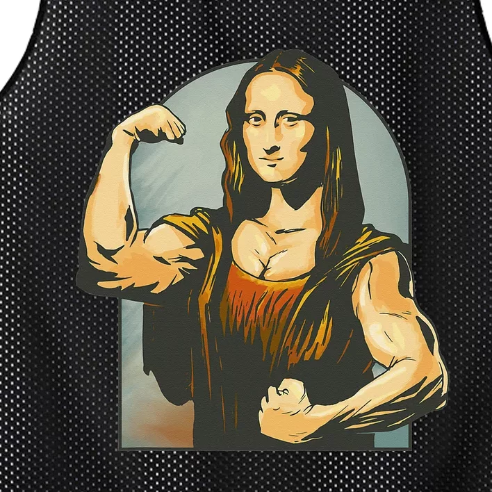 Strong Mona Lisa Leonardo Da Vinci Motiv Bodybuilding Body Mesh Reversible Basketball Jersey Tank