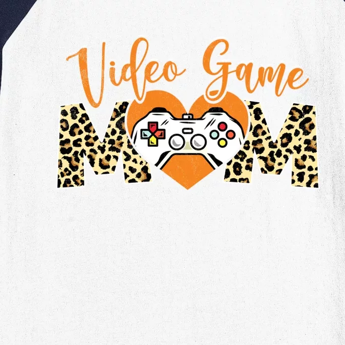 Sport Mom Leopard Mothers Day Video Game Mommy Mama Cute Gift Baseball Sleeve Shirt