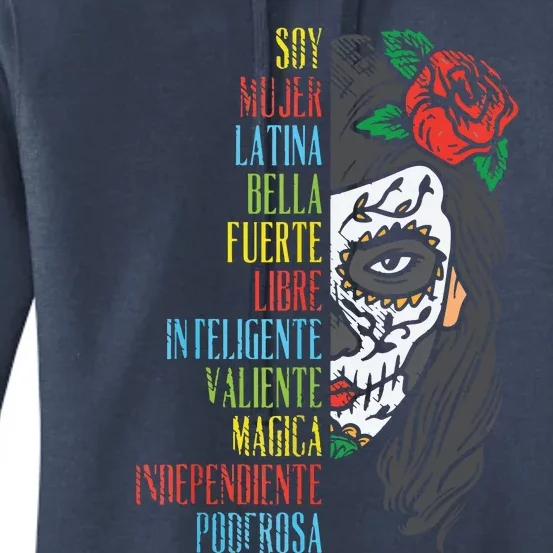 Soy Mujer Latina Sugar Skull Women Cinco De Mayo Hispanic Women's Pullover Hoodie