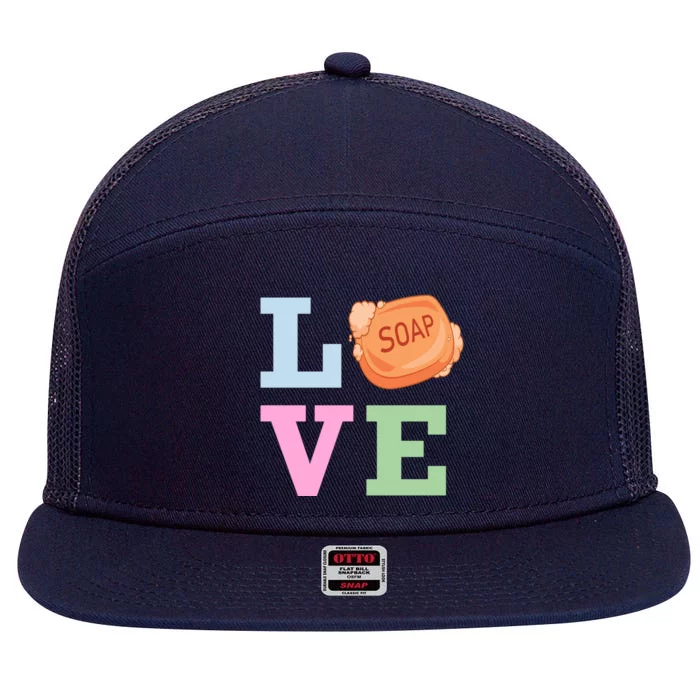 Soap Maker Love Soap Making Funny Gift 7 Panel Mesh Trucker Snapback Hat