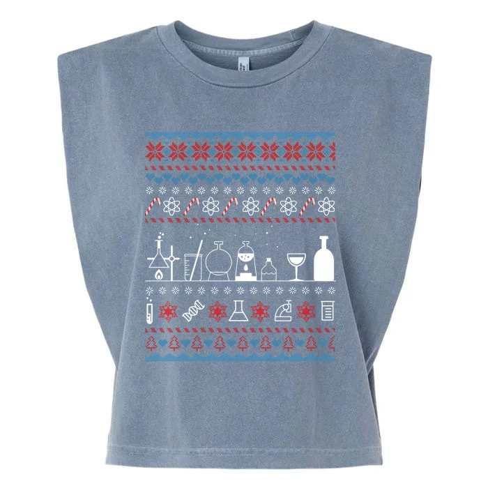 Science Medical Lab Ugly Christmas Sweater Chemistry Funny Gift Garment-Dyed Women's Muscle Tee