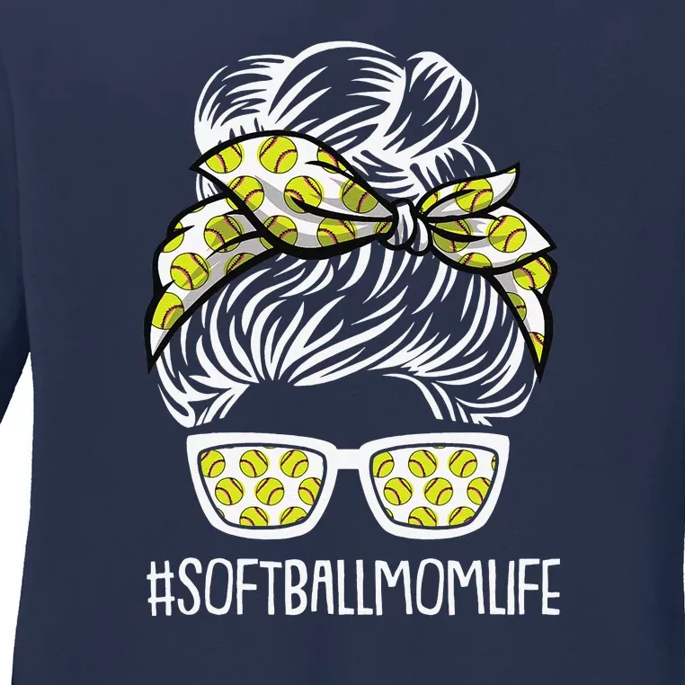 Softball Mom Life Mothers Day Sport Lover Mama Ladies Long Sleeve Shirt