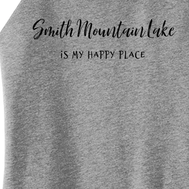 Smith Mountain Lake Va My Happy Place Gift Boating Fishing Funny Gift Women’s Perfect Tri Rocker Tank