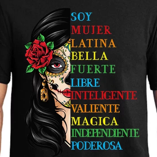 Soy Mujer Latina Chingona Red Rose in Hair Inspirational Pajama Set