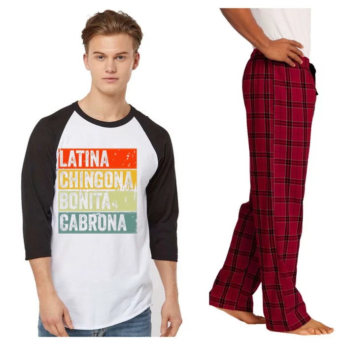 Soy Mujer Latina Chingona Bonita Cabrona Latino Women Pride Raglan Sleeve Pajama Set