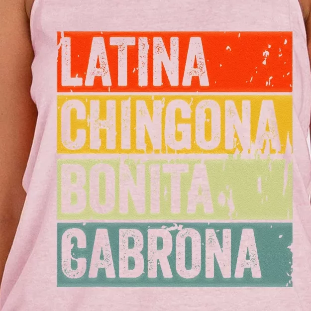 Soy Mujer Latina Chingona Bonita Cabrona Latino Women Pride Women's Knotted Racerback Tank