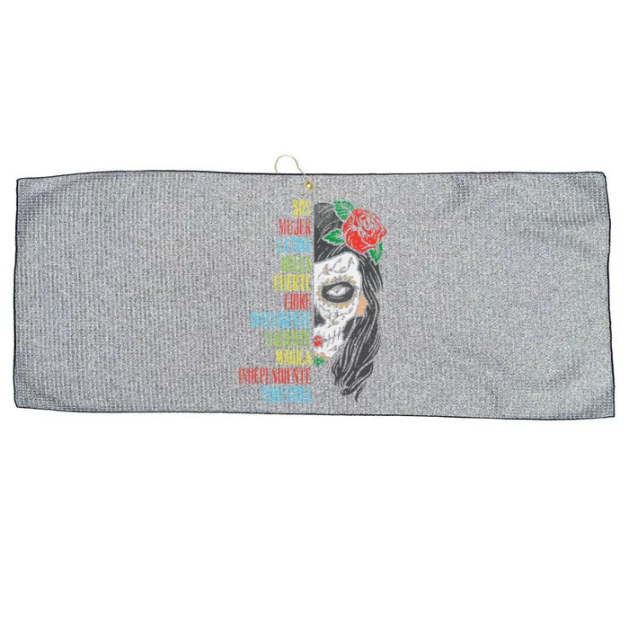 Soy Mujer Latina Sugar Skull Women Cinco De Mayo Hispanic Large Microfiber Waffle Golf Towel