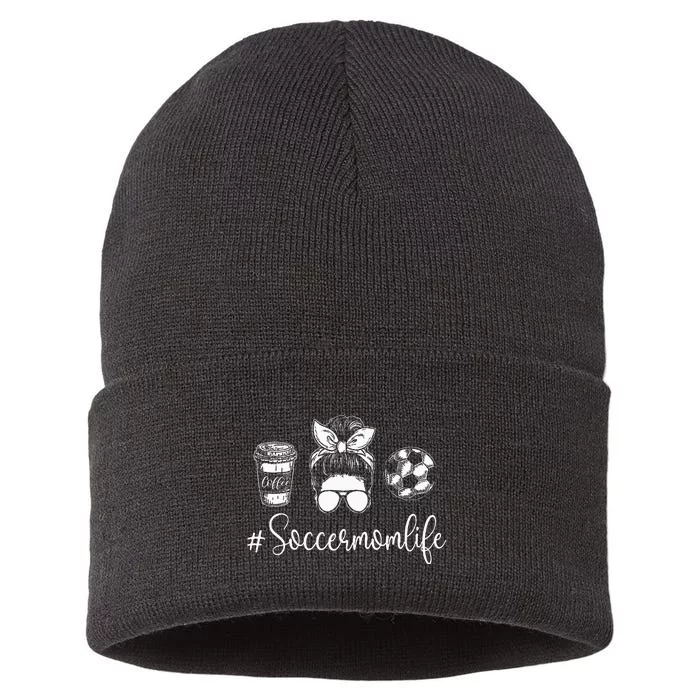 Soccer Mom Life Soccer Lover Soccer Mom Sustainable Knit Beanie