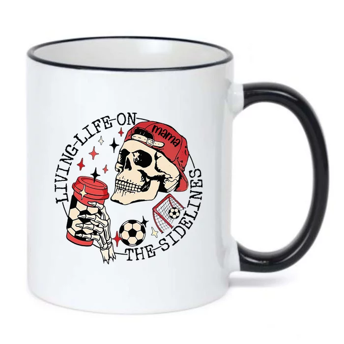 Soccer Mama Living Life On The Sidelines Skeleton Coffee Black Color Changing Mug