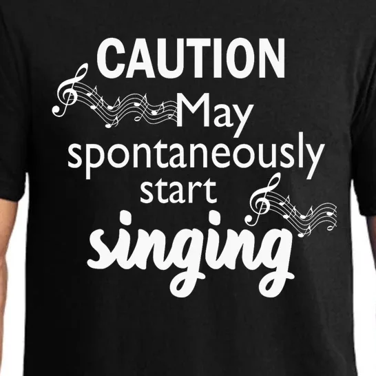 Singing Music Lover Gift Caution May Start Singing Pajama Set